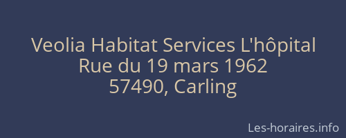 Veolia Habitat Services L'hôpital