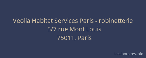 Veolia Habitat Services Paris - robinetterie