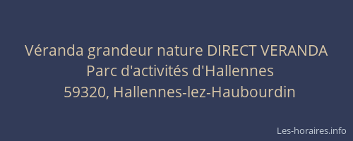 Véranda grandeur nature DIRECT VERANDA