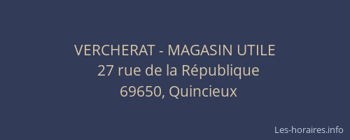 VERCHERAT - MAGASIN UTILE