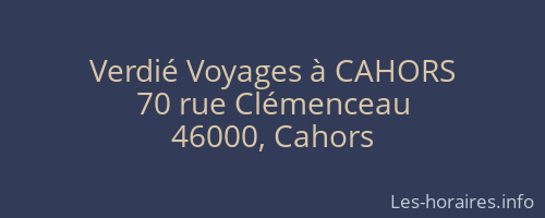 Verdié Voyages à CAHORS