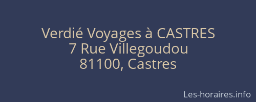 Verdié Voyages à CASTRES