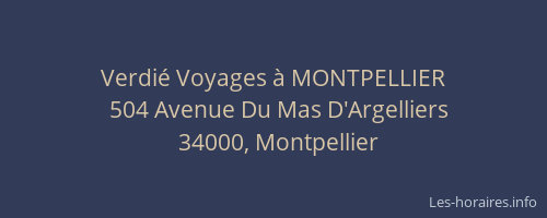Verdié Voyages à MONTPELLIER