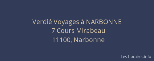 Verdié Voyages à NARBONNE