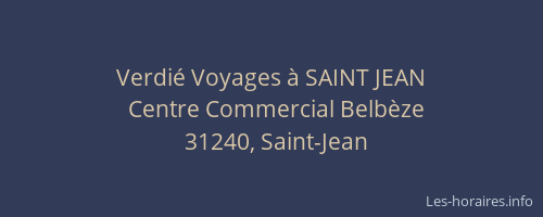 Verdié Voyages à SAINT JEAN