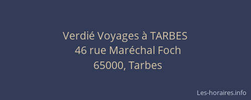Verdié Voyages à TARBES
