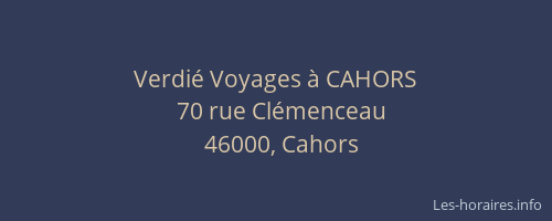 Verdié Voyages à CAHORS