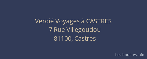 Verdié Voyages à CASTRES
