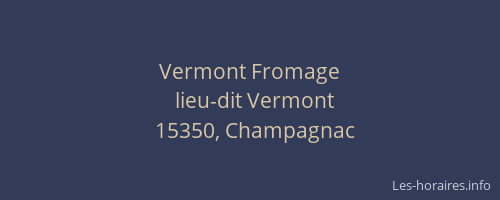Vermont Fromage