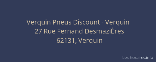 Verquin Pneus Discount - Verquin