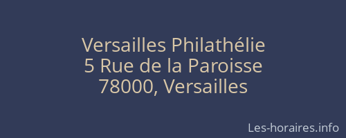 Versailles Philathélie