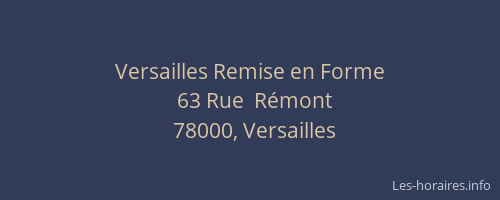 Versailles Remise en Forme