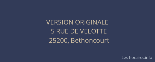 VERSION ORIGINALE