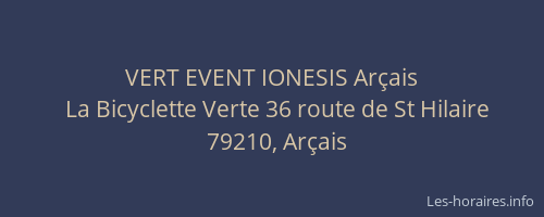 VERT EVENT IONESIS Ar&ccedil;ais