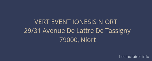 VERT EVENT IONESIS NIORT