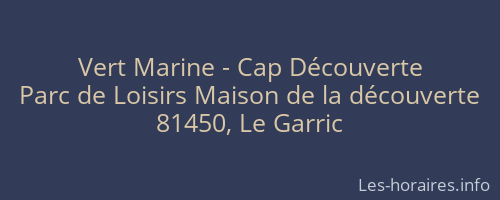 Vert Marine - Cap Découverte