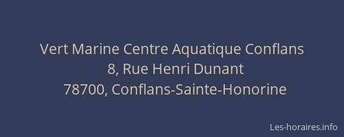 Vert Marine Centre Aquatique Conflans