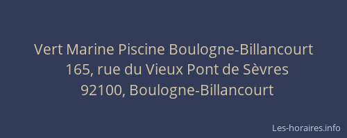 Vert Marine Piscine Boulogne-Billancourt