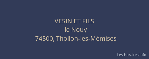 VESIN ET FILS