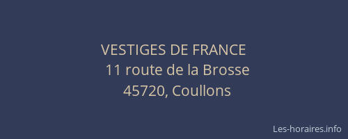 VESTIGES DE FRANCE