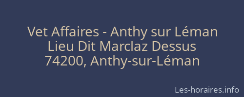 Vet Affaires - Anthy sur Léman