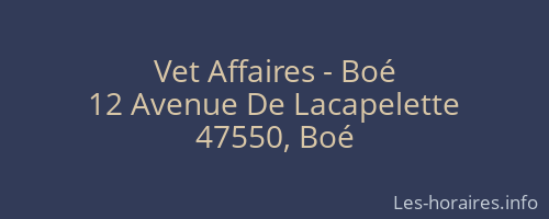Vet Affaires - Boé