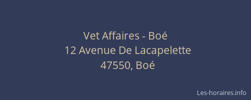 Vet Affaires - Boé
