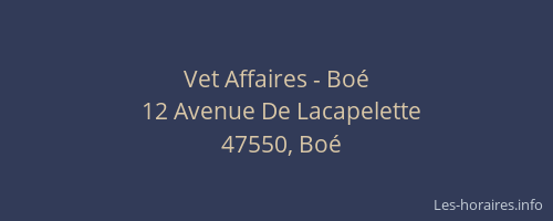 Vet Affaires - Bo&eacute;