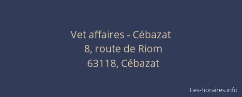 Vet affaires - C&eacute;bazat