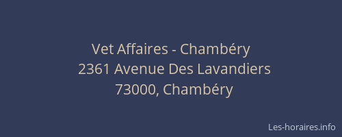 Vet Affaires - Chambéry