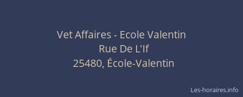 Vet Affaires - Ecole Valentin