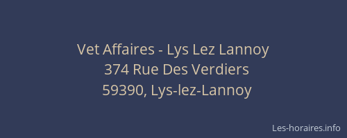 Vet Affaires - Lys Lez Lannoy
