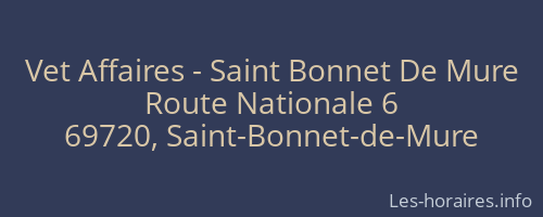 Vet Affaires - Saint Bonnet De Mure