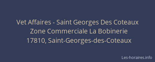 Vet Affaires - Saint Georges Des Coteaux