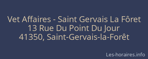 Vet Affaires - Saint Gervais La Fôret