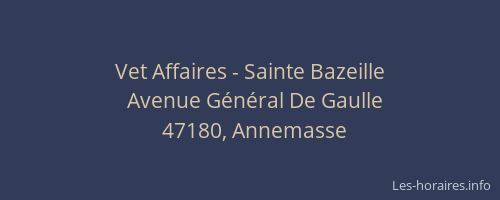 Vet Affaires - Sainte Bazeille