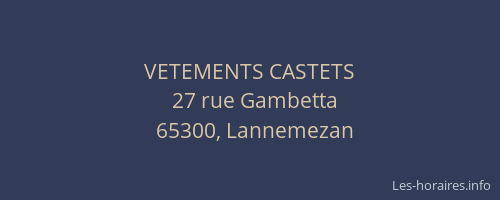 VETEMENTS CASTETS