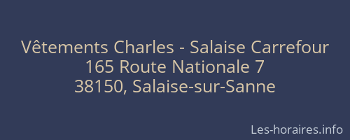 Vêtements Charles - Salaise Carrefour