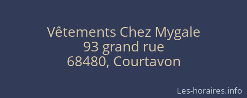 Vêtements Chez Mygale