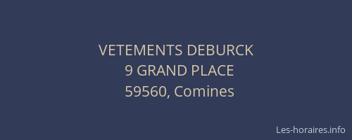 VETEMENTS DEBURCK