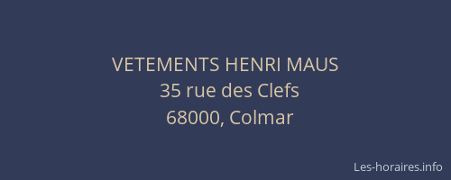 VETEMENTS HENRI MAUS