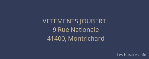 VETEMENTS JOUBERT