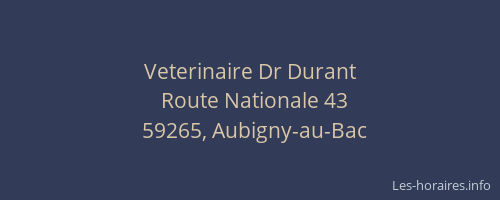 Veterinaire Dr Durant