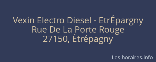 Vexin Electro Diesel - EtrÉpargny