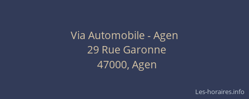 Via Automobile - Agen