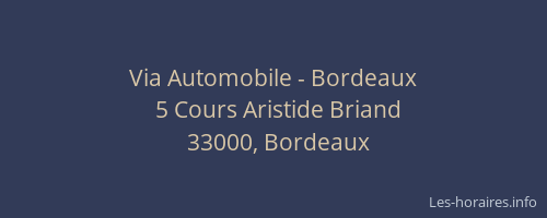 Via Automobile - Bordeaux