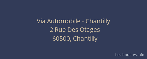 Via Automobile - Chantilly