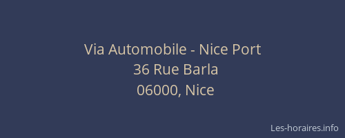 Via Automobile - Nice Port