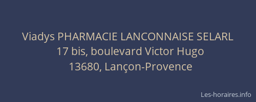 Viadys PHARMACIE LANCONNAISE SELARL
