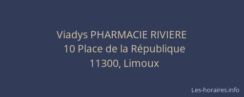 Viadys PHARMACIE RIVIERE
